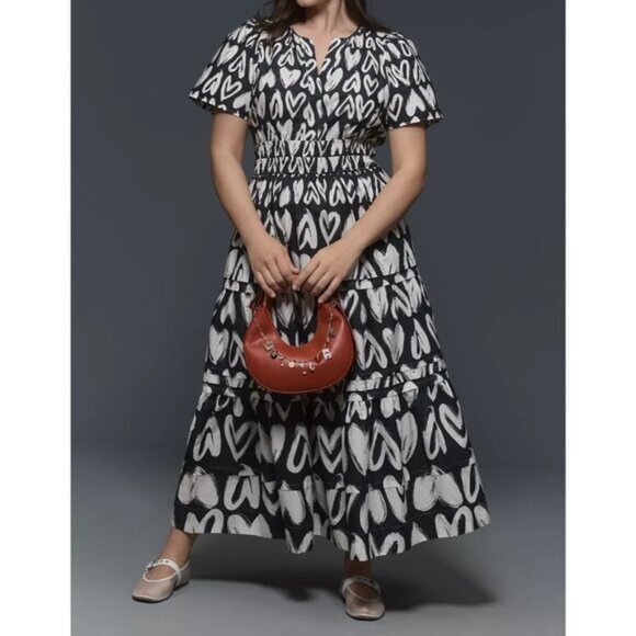 Anthropologie Dresses & Skirts - Anthropologie The Somerset Maxi Dress Black White Hearts 1X